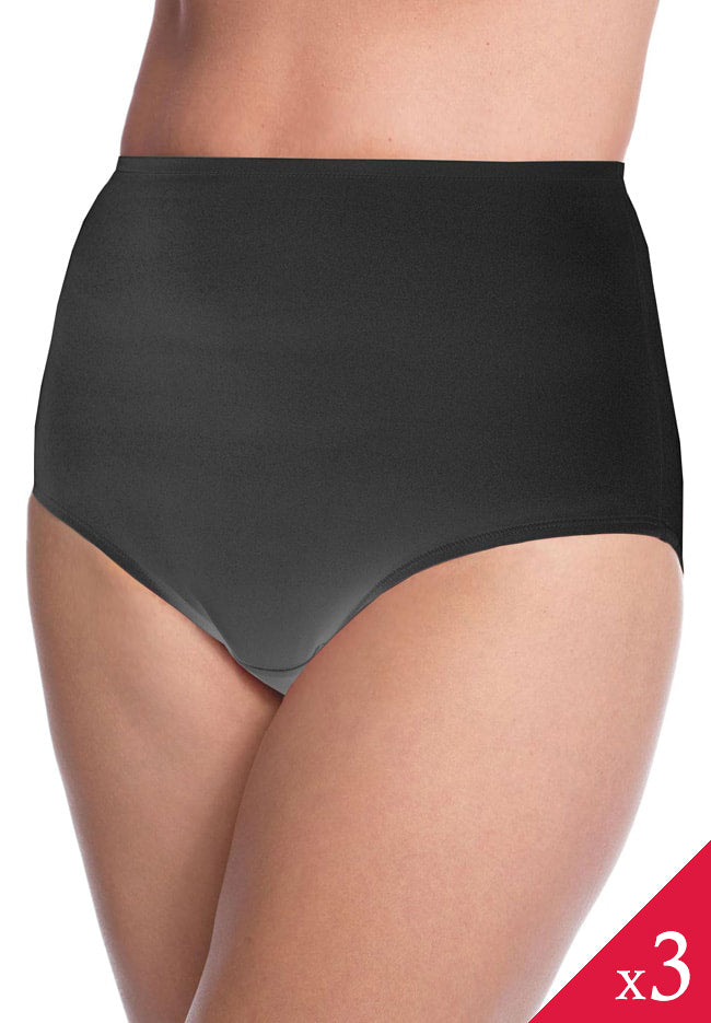 Pk of 3 Ultra Soft Microfiber Full Brief (Black)