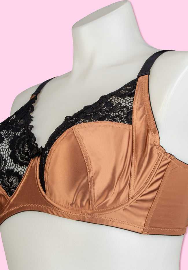 Vivian Satin and Lace Full Cup Underwired Bra
