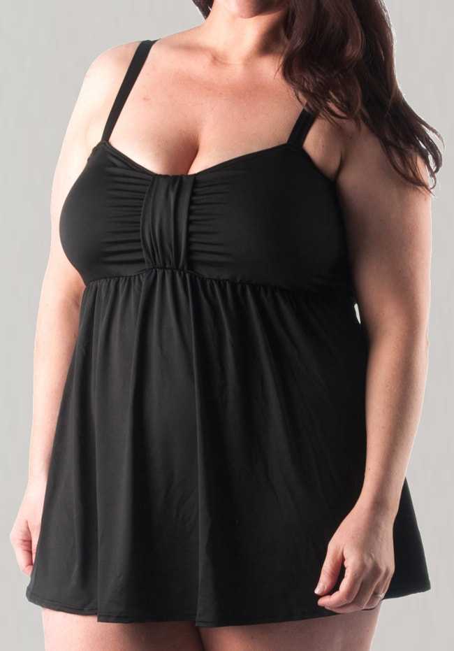 Dolly Black Swimdress with Padded Bra