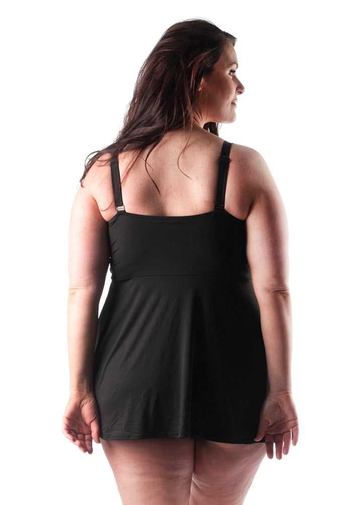 Dolly Black Swimdress with Padded Bra