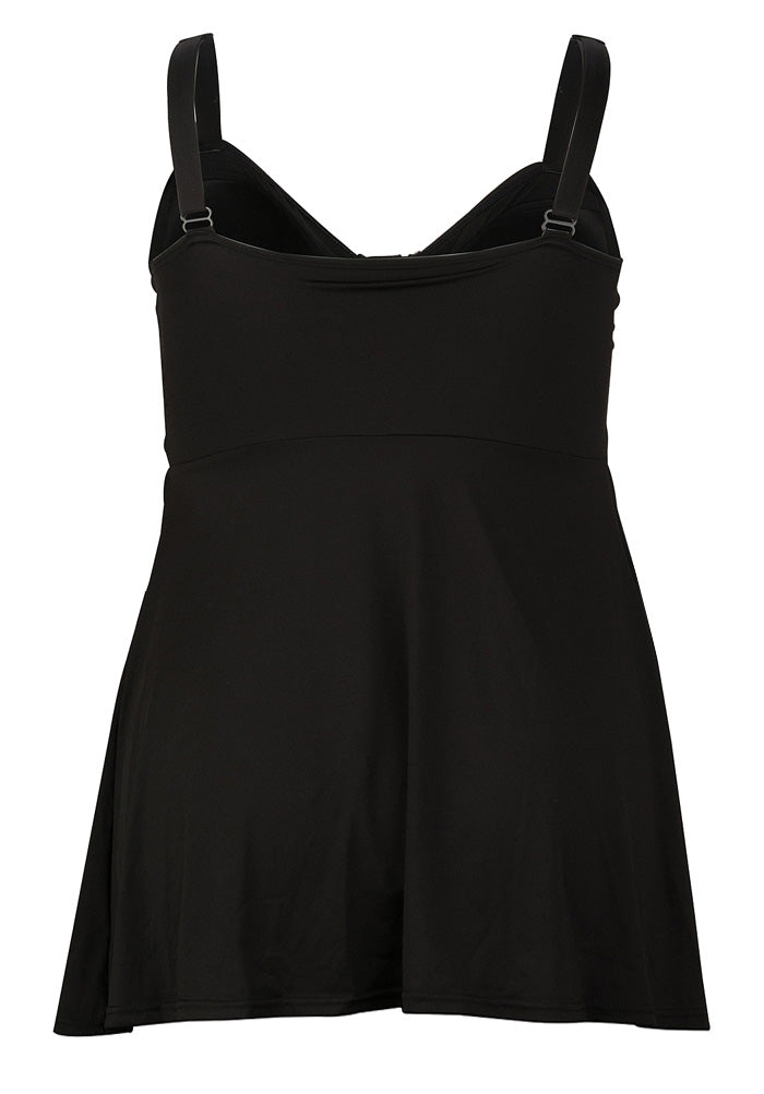 Dolly Black Swimdress with Padded Bra