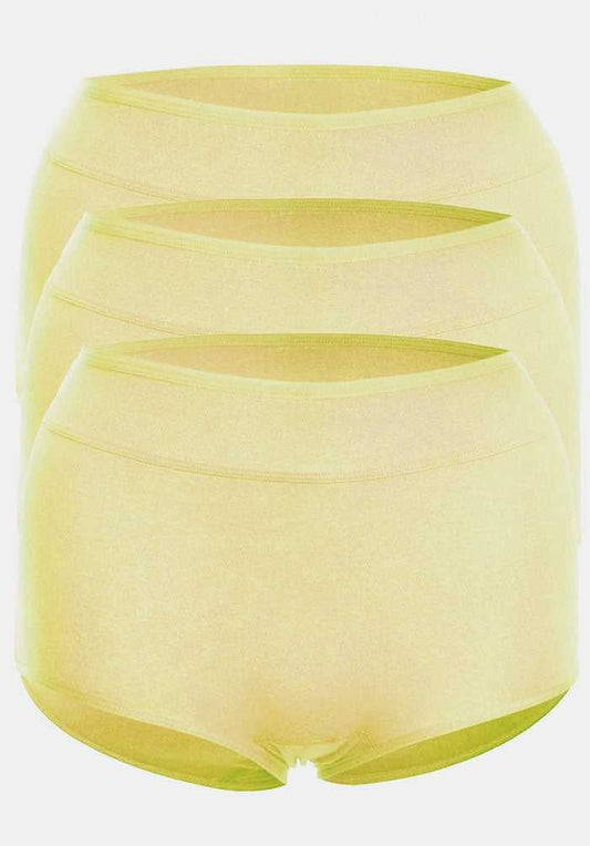 Plus Size Cotton Full Brief Panty 3 Pack Yellow