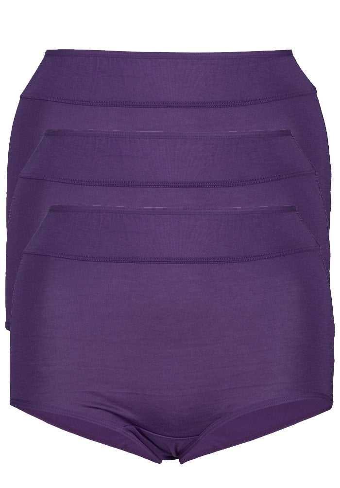 Cotton Full Brief Panty 3 Pack Dark Purple