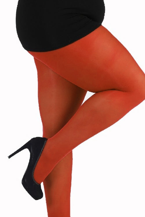 Plus Size 50D Opaque Tights Rust