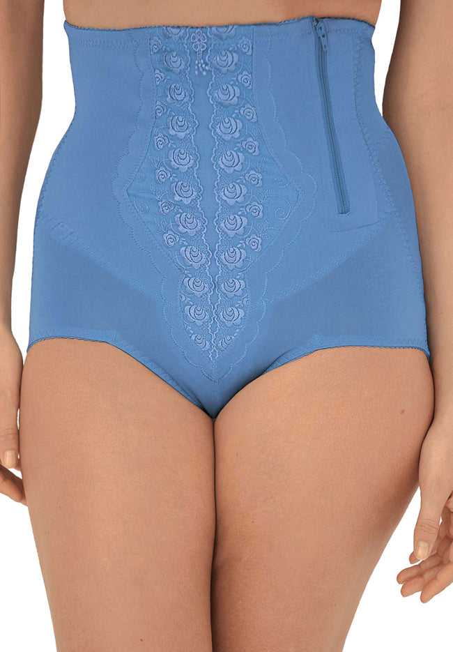 Super Firm Zip Up Panty Girdle Blue