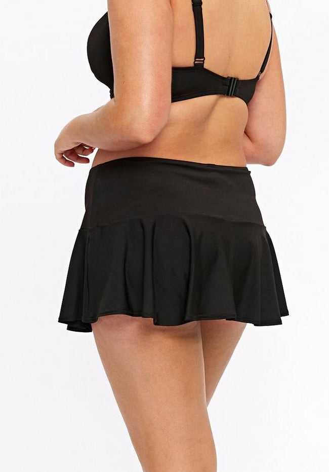 Plus Size Swim Skirt with Built In Panty Black Color