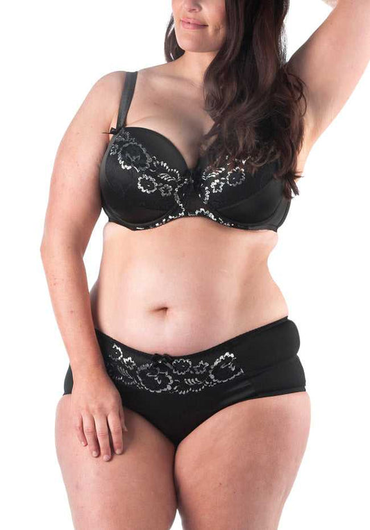 Fae Lace Overlay Contour Molded Bra & Hipster Set (Please Size Up)