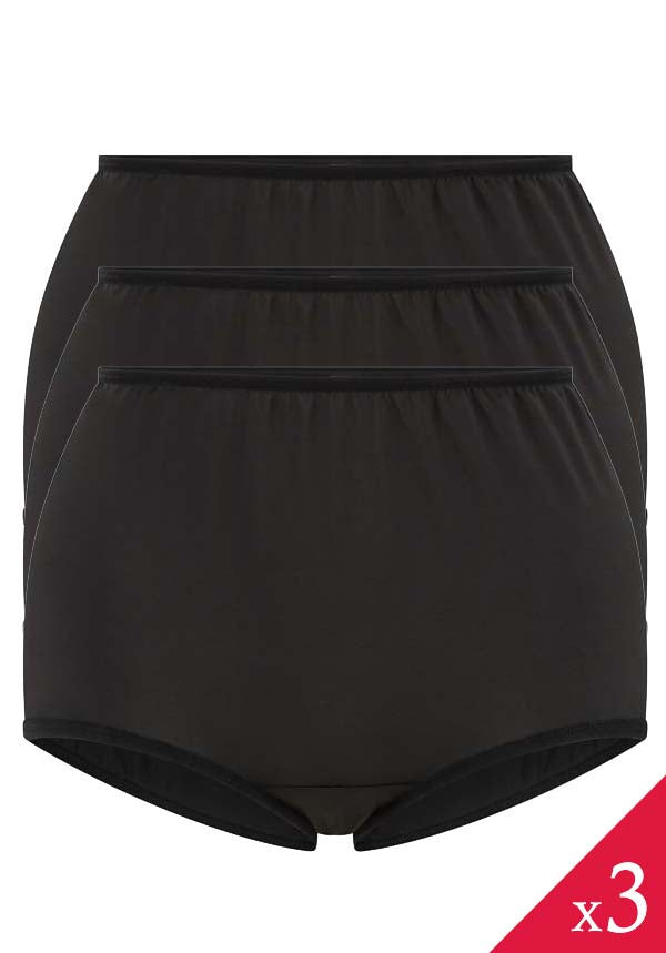 Pk of 3 Ultra Soft Microfiber Full Brief (Black)